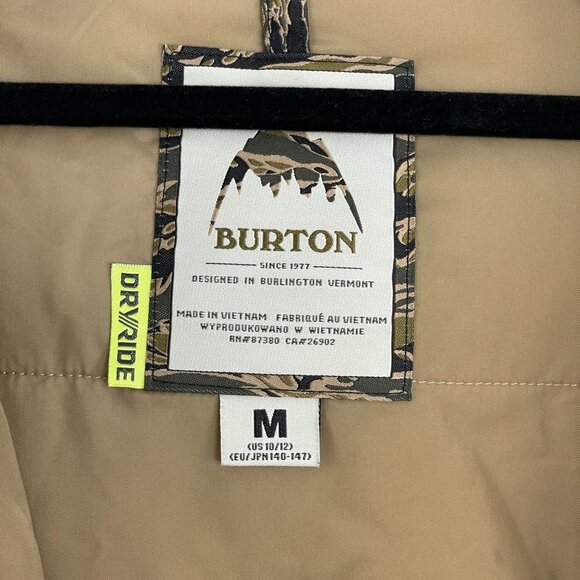 Burton Kids Medium US 10/12 Camouflage Hooded Snow Ski Jacket Snowboard DRYRIDE - Picture 3 of 10